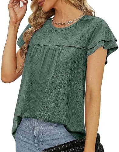Womens Summer Lace-Short Sleeve Shirts for 2025