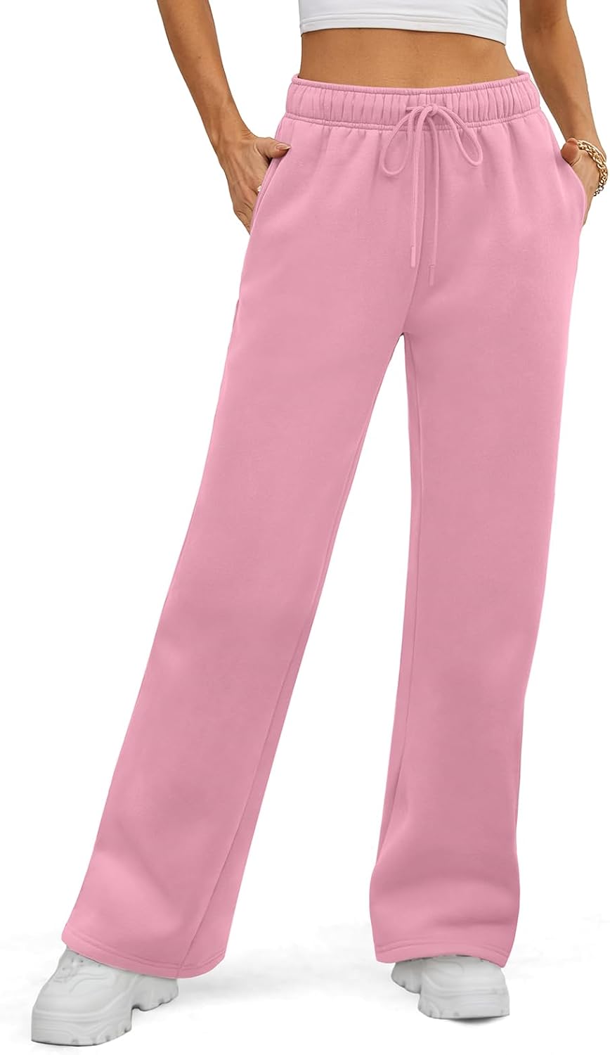 ATHMILE Women Sweatpants 2025 Fleece Lined Wide Leg Joggers