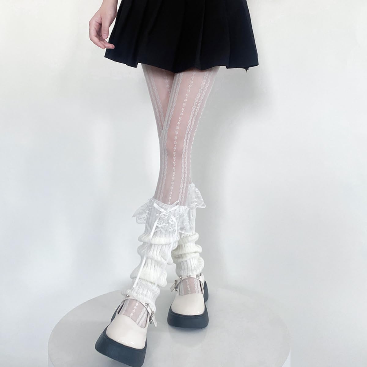 Y2K Knitted Leg Warmers for Women Kawaii Design