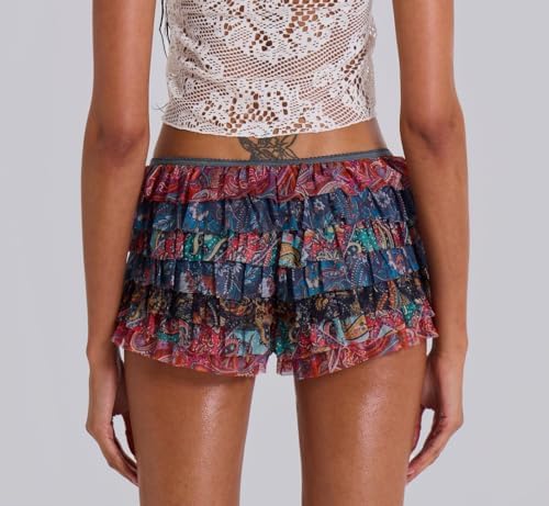 Festive Lace Ruffle Shorts