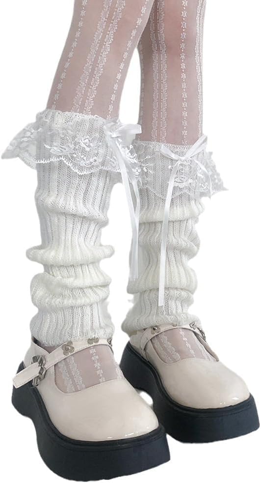 Y2K Knitted Leg Warmers for Women Kawaii Design