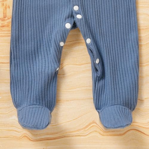 ZOELNIC Baby Romper 3-in-1 Letter Print Romper Hat Bibs
