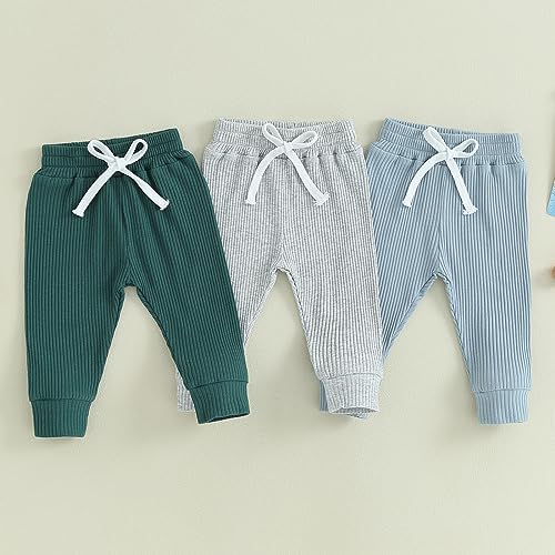 3-Piece Checked Solid Cargo Pant Set for Toddler Boys