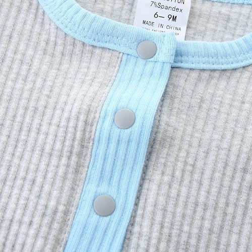 JingleBaBa Unisex Cute Romper Ribbed Short Sleeve Bodysuit Child