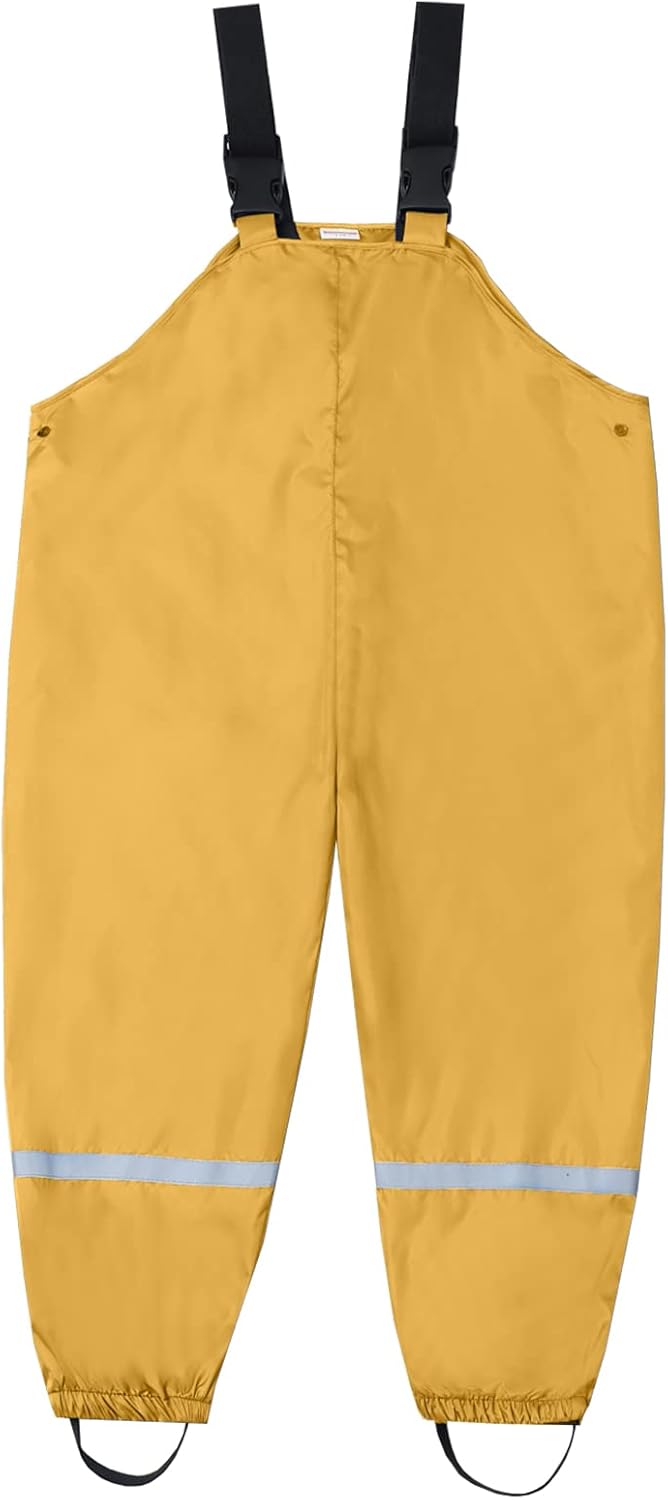 Waterproof Kids Rain Pants with suspenders 2-11 yrs