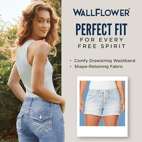 WallFlower Womens Denim Jogger Shorts