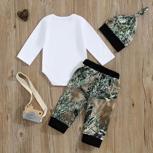 Chloefairy Newborn Baby Boy Hunting Outfit Set with Hat
