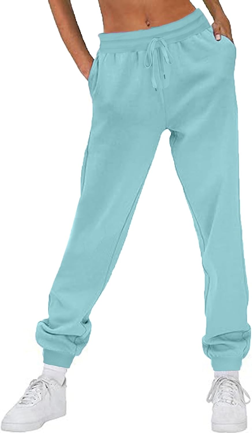 TANGNADE Fleece-Lined High-Waisted Thermal Womens Joggers