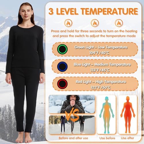 Womens Thermal Underwear with 8 Zones