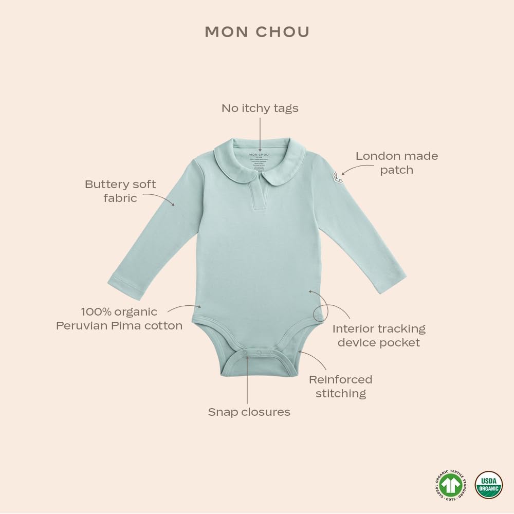 Mon Chou Baby Long Sleeve Polo Bodysuit