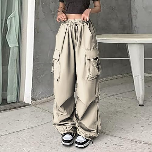 Sdbrld Womens Cargo Pants High Waist Wide Leg Track Pants