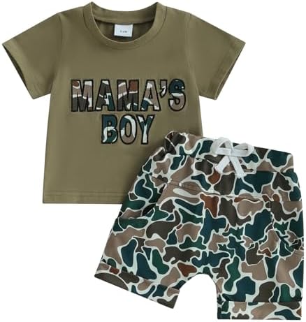 Toddler Camouflage T-Shirt Shorts Set for Boys