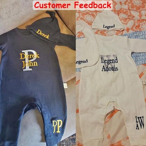 Personalized Newborn Romper Set with Name Embroidery