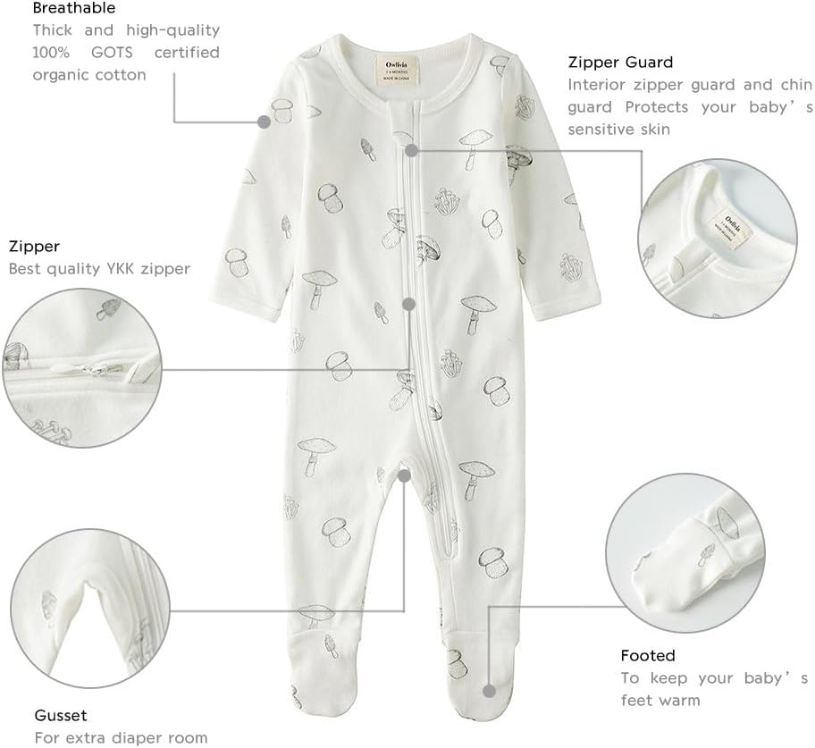 Owlivia Organic Cotton Pjs for Baby Soft Comfortable