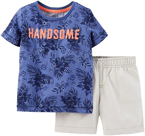 2-Piece Floral Print Handsome Baby Outfit