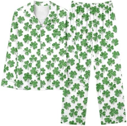 Sfascumop Shamrock Pajamas for St Patricks Day Women