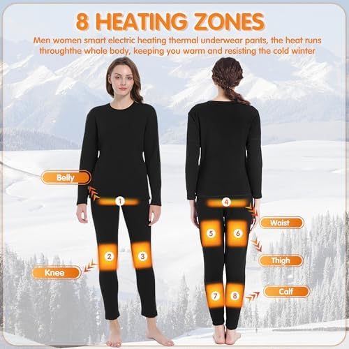 Womens Heat-Generating Thermal Pants with 8 Zones Feedback