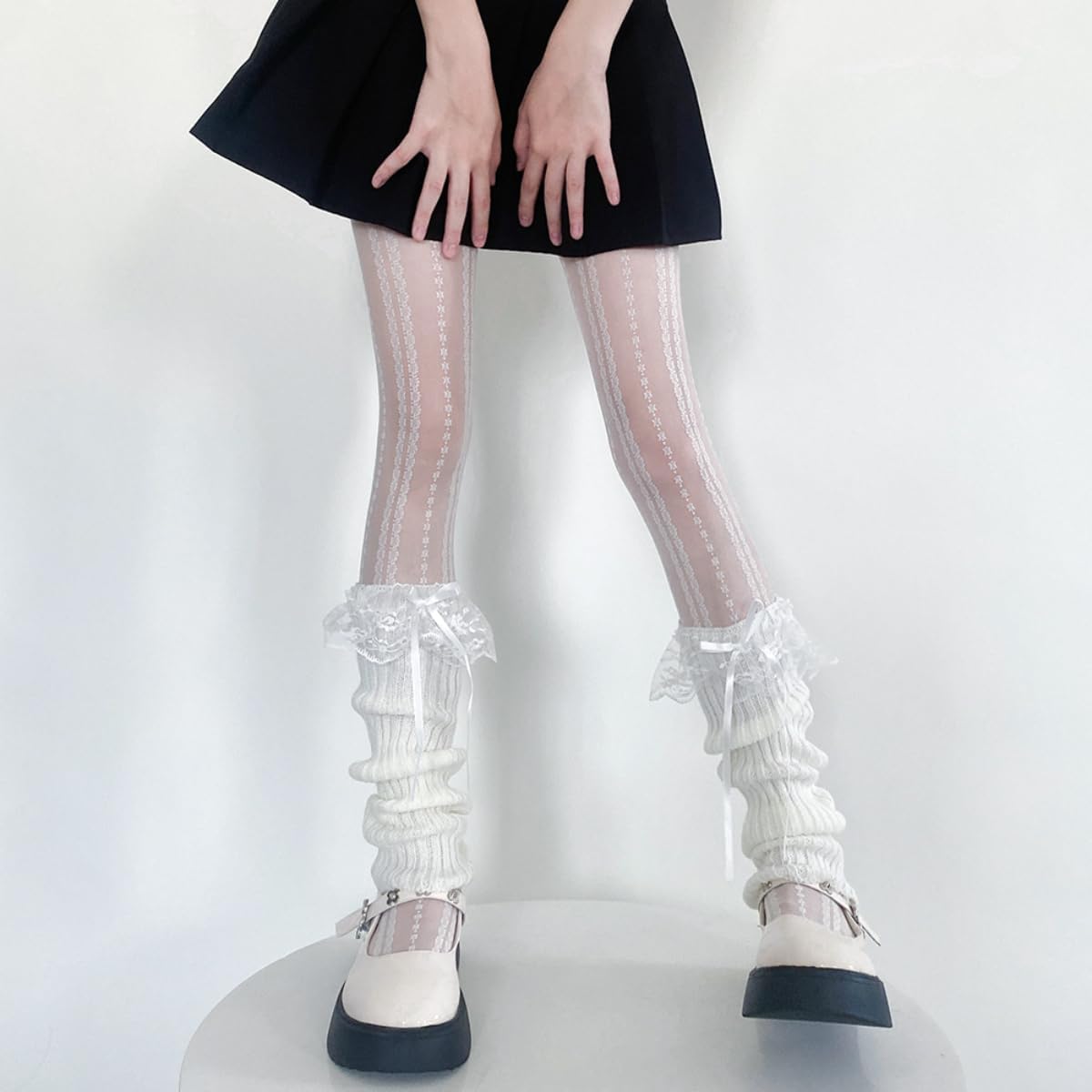 Y2K Knitted Leg Warmers for Women Kawaii Design