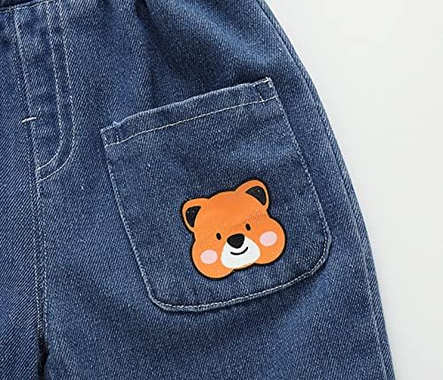 Jazzy KidsTM Toddler Ripped Denim Pants with Cartoon Animal Print