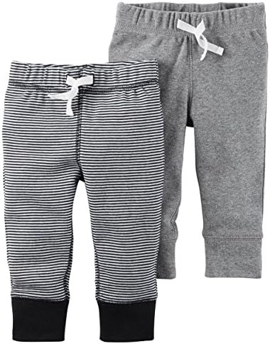Carters Baby Boys 2-Pack Striped Pants 6 Months Gray