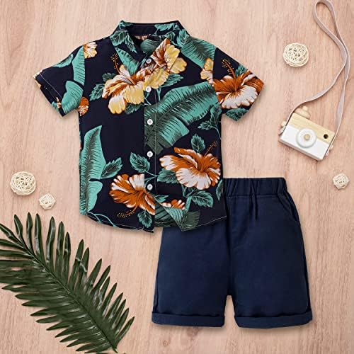 Chic toddler boys Hawaiian outfit set