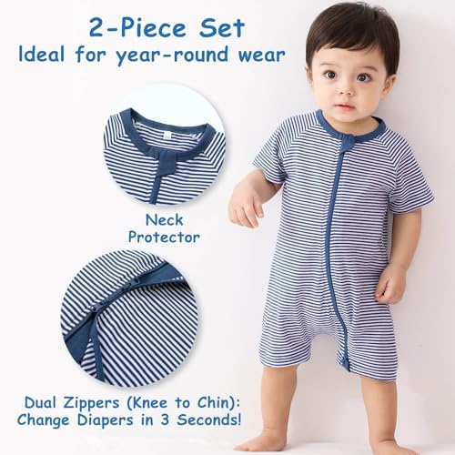 BeiVSlley 2-Pack Cotton Romper for Baby Adorable and Safe