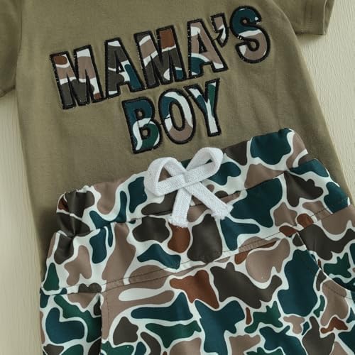 Toddler Camouflage T-Shirt Shorts Set for Boys