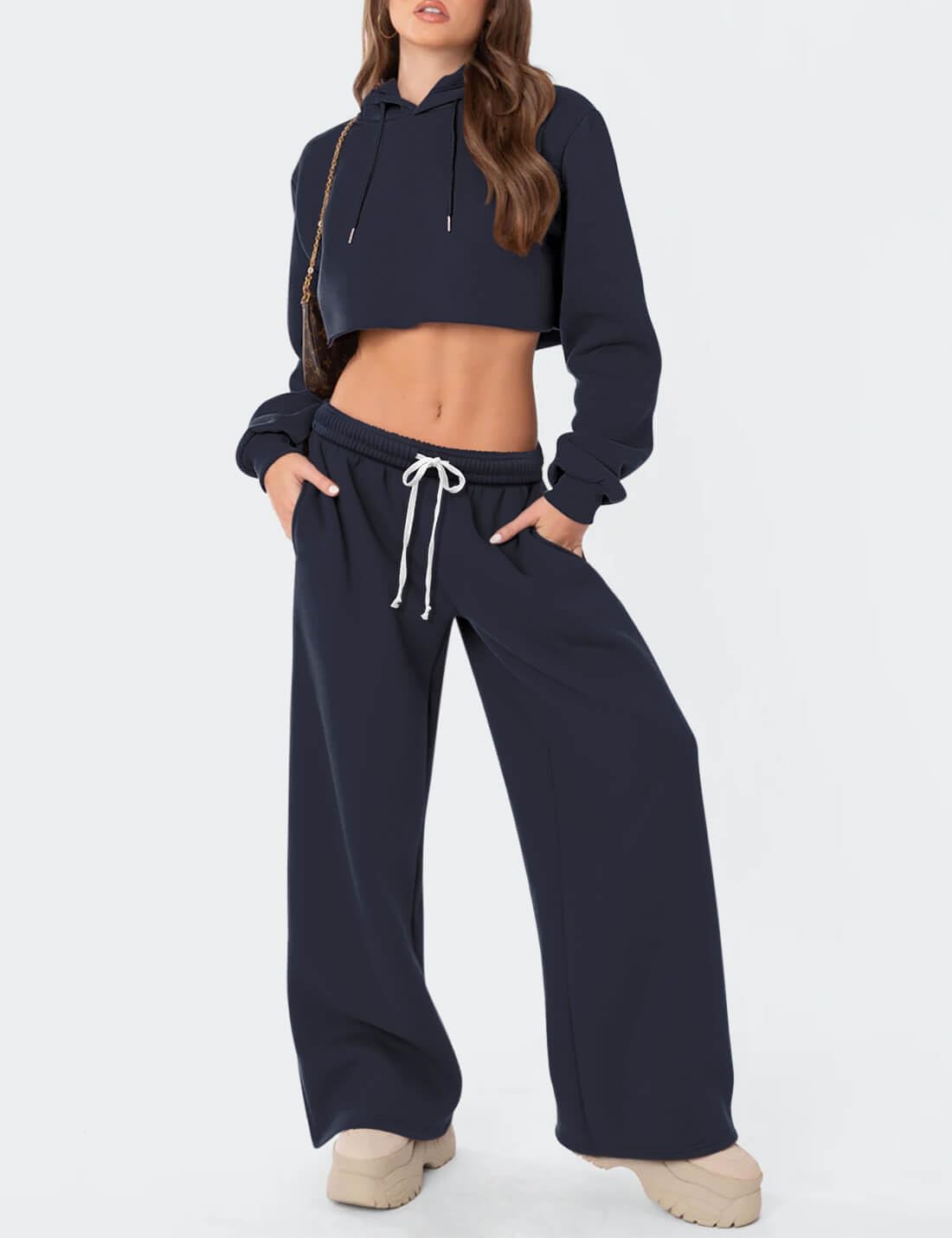 Warm Fleece-Lined Womens Pullover Sweatpants for Winter