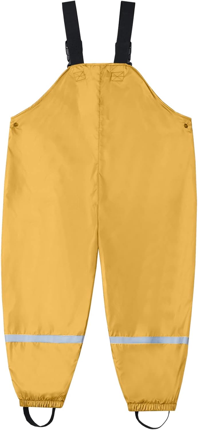 Waterproof Kids Rain Pants with suspenders 2-11 yrs