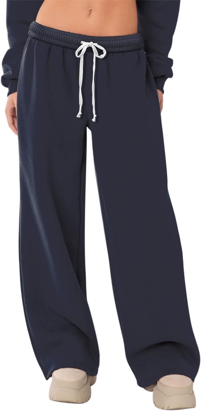 Warm Fleece-Lined Womens Pullover Sweatpants for Winter