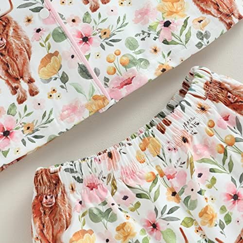 MAINESAKA 2Pcs Pajama Set with Cow Print