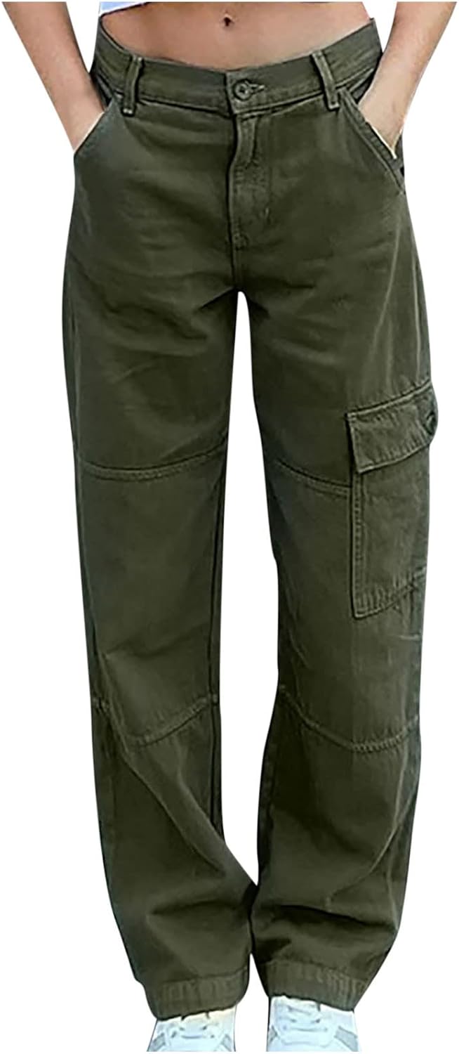 BZGTZT Harajuku Style Womens Wide-Leg Cargo Pants