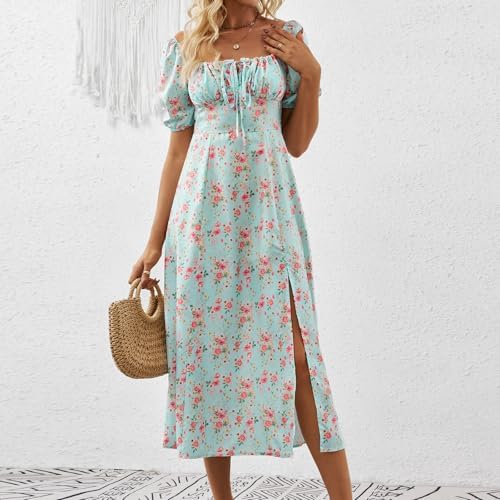 Floral Ruffle Puff Sleeve Dress