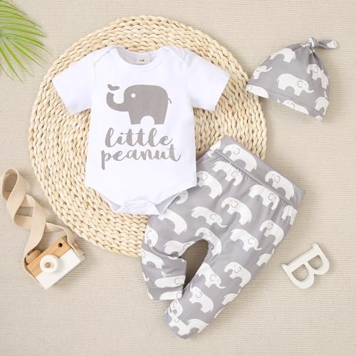 Cute Newborn Baby Boys Romper Set with Hat