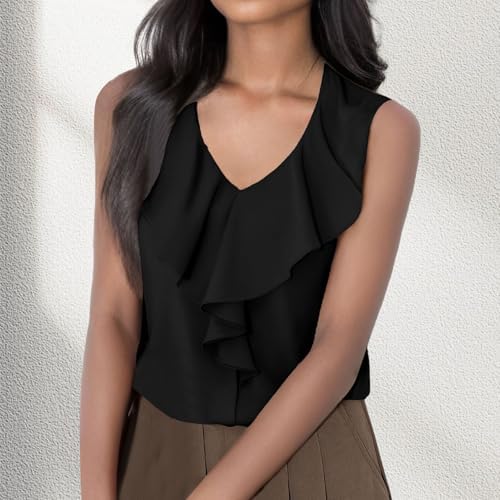 Elegant Ruffled Tank for Women Summer