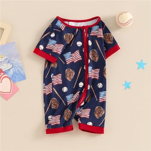 American Flag Newborn Romper for Boys and Girls