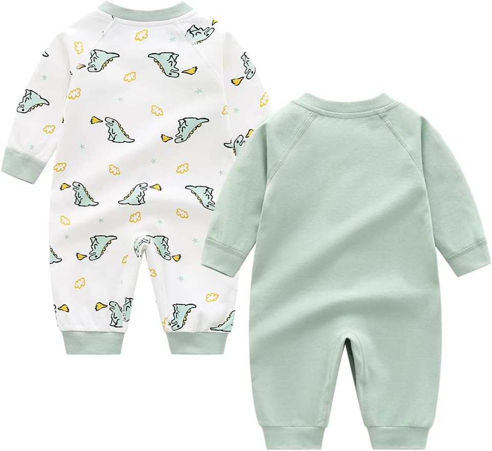 Newborn Boys 2PK Cotton Romper Set Soft Comfy for Toddler