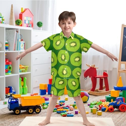 Visesunny Toddler Boys Short Sleeve Button Down Beach T-Shirt Set