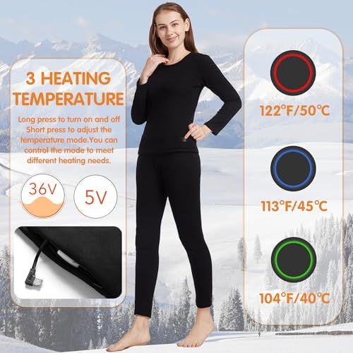 Womens Heat-Generating Thermal Pants with 8 Zones Feedback