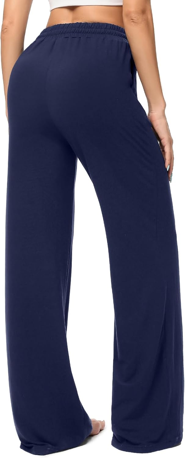 OLIKEME High Waisted Wide Leg Workout Pants with Pockets