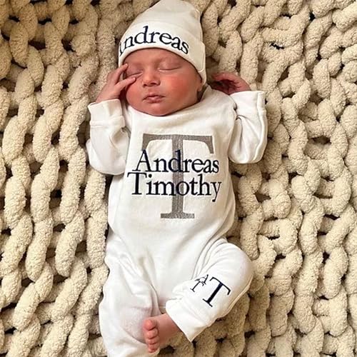 Personalized Baby Romper Gown with Embroidery for Newborns