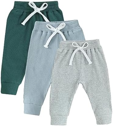 3-Piece Checked Solid Cargo Pant Set for Toddler Boys