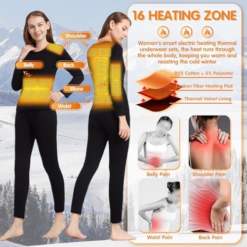 YANYNGS Heated Thermal Underwear for Women
