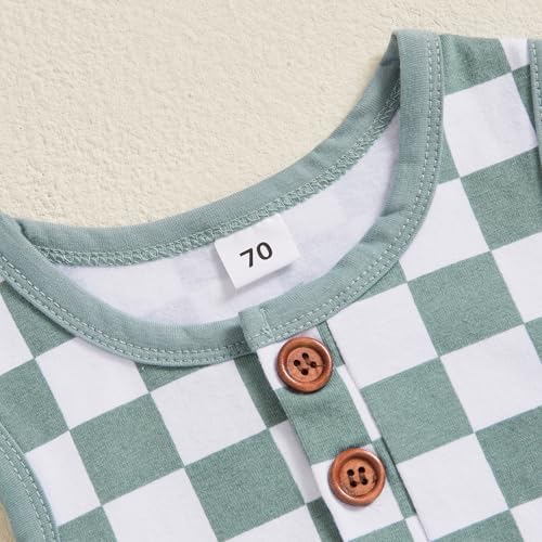 Casual Checkered Romper for Baby