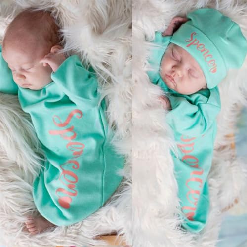 Custom Newborn Gown Hat Set