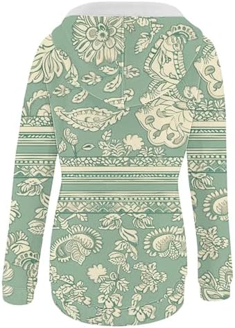 Stylish 2024 Boho V-Neck Hoodie for Women Casual Versatile