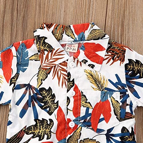 Qiylii Toddler Boys Floral Hawaiian Outfit Set