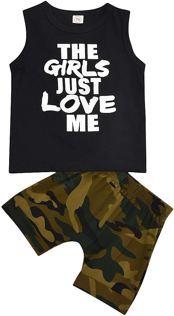 Camouflage Tank Shorts Set for Baby Boys