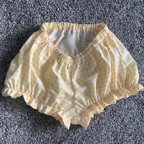 Cute Gingham Smocked Boy Shorts for Women