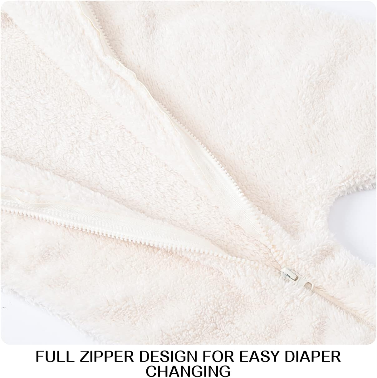 Mokitoni Baby Bear Fleece Romper Snug Cozy for Cold Days